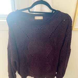 Altar'd State Dark Brown Cable Knit Sweater